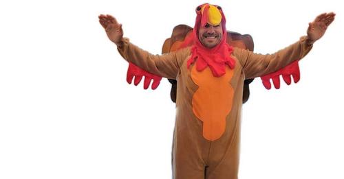 Man dressed in turkey costume to do '10 Town Turkey Trot' Oct. 9 to raise funds for holiday dinners